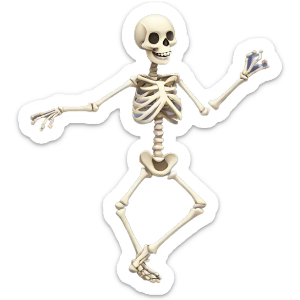 Skeleton dancing sticker