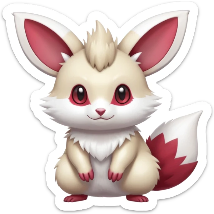 Shiny White Furry Furret-Minccino-Zangoose-Hybrid (Full body) sticker