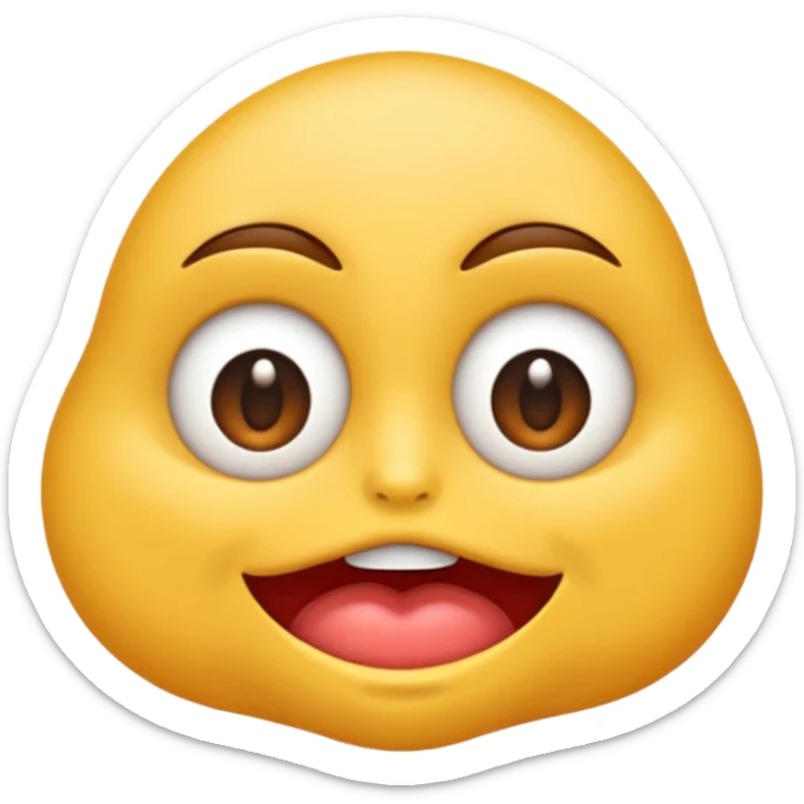 Je voudrais un emoji, yeux légèrement plissés, bouche qui fait une bise serrée avec des petits plis autour des lèvres sticker