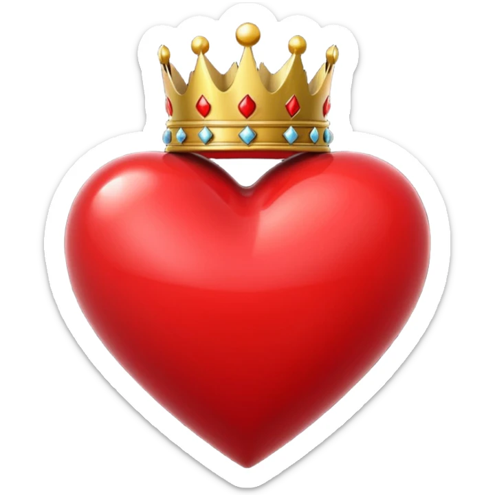 I want a red heart these emoji ❤️ and i also want a crown like this 👑 on it sticker