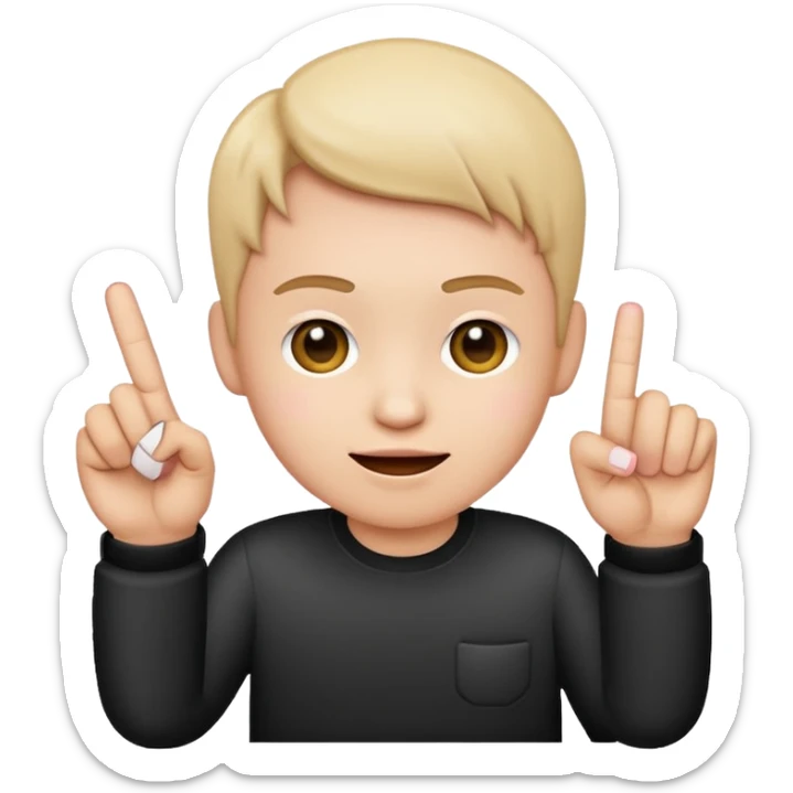 👉 make a emoji with that’s but have the middle finger an pinky also poke out but hide the thumb but keep the ring finger tucked in sticker