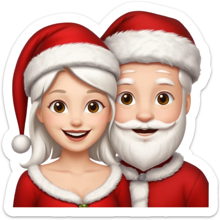 Make an emoji of a couple but as Santa Claws and female Santa Claws sticker