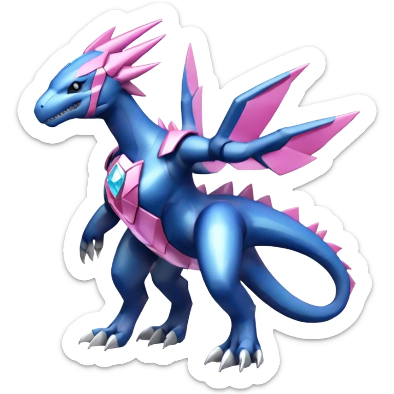 Futuristic Cool Cute Edgy Shiny Digimon-Dialga-Palkia-hybrid full body sticker