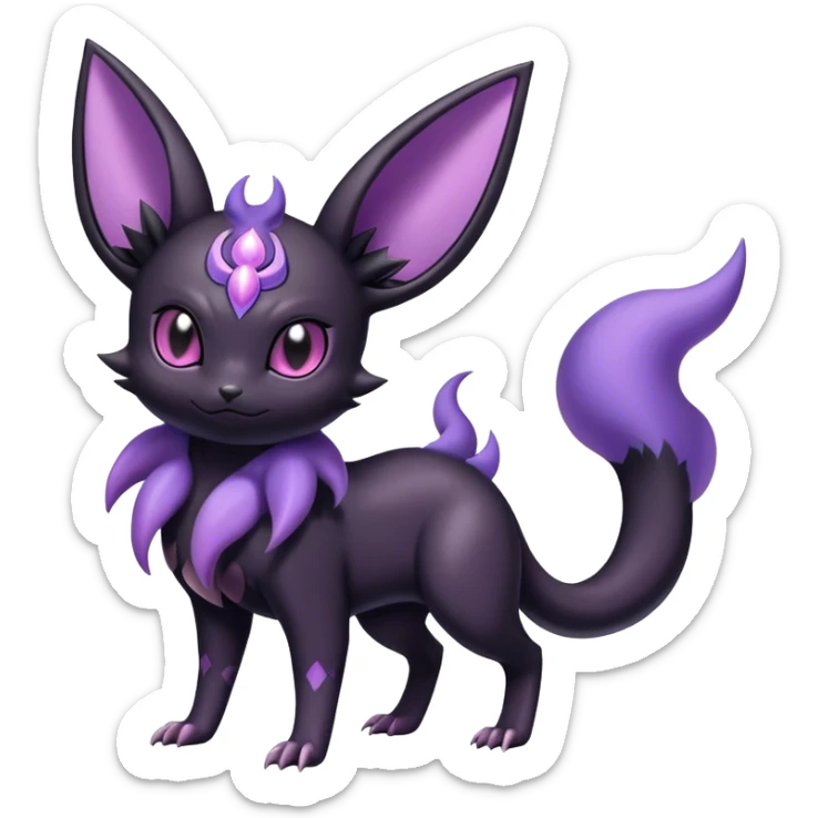 Shiny Dark Noibat-Espeon-Umbreon-Nidorino-fusion-hybrid full body sticker