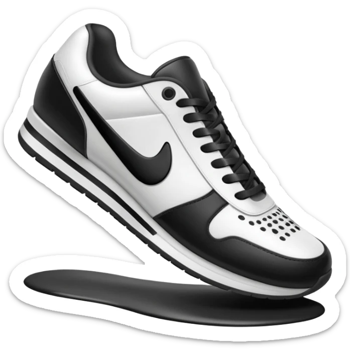 3D Apple-style emoji of a sneaker pressing on the ground, leaving a clear shoe print under it. Rounded, glossy, smooth, soft shadows, white background.

 sticker