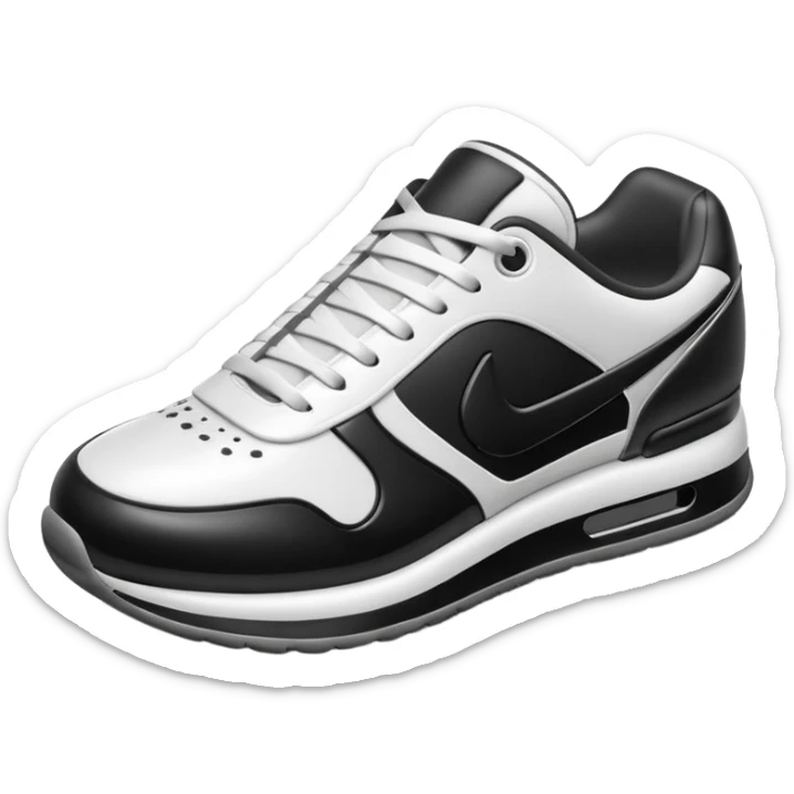 3D Apple-style emoji of a sneaker pressing on the ground, leaving a clear shoe print under it. Rounded, glossy, smooth, soft shadows, white background.

 sticker