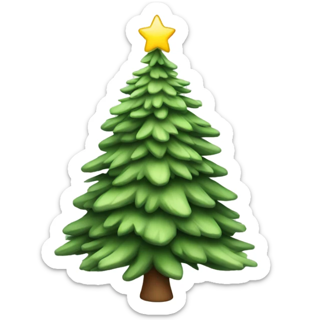  actual white fir christmas tree isolated.  sticker