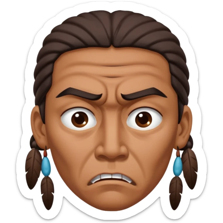 native american showing Annoyance/anger - feeling of irritation or displeasure  sticker