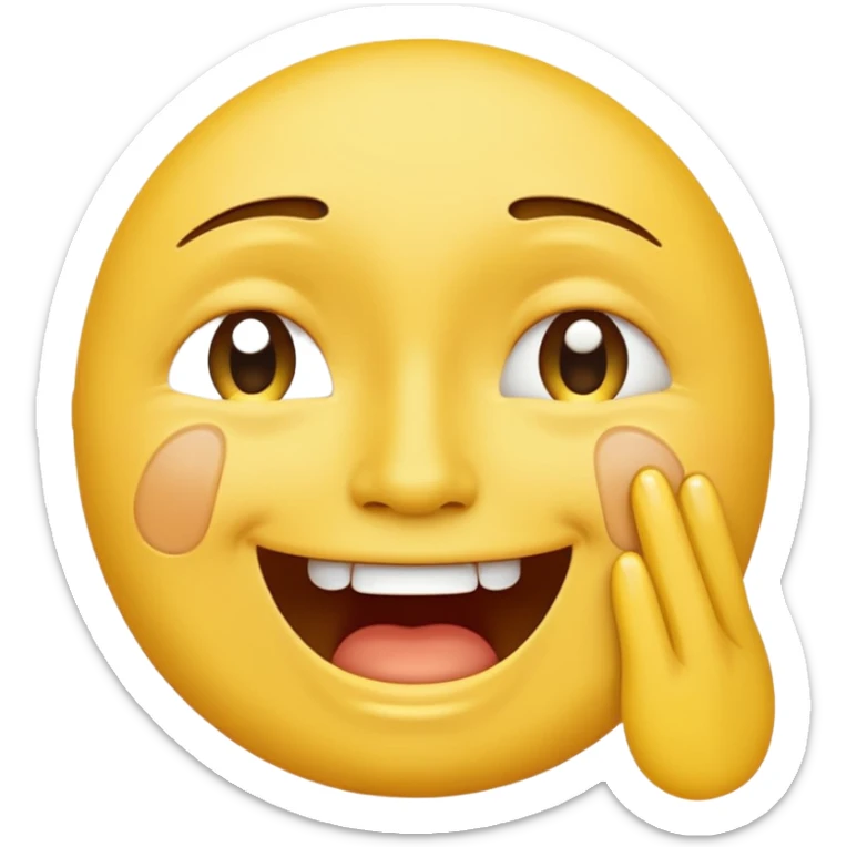 make an emoji of a yellow face sobbing and then an overlap of the same face on top of that smiling sticker