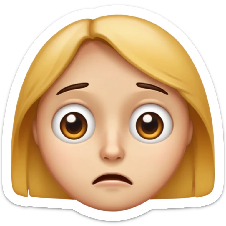 A general face emoji where the eyes are super wide and it looks like it’s about to crash out  sticker