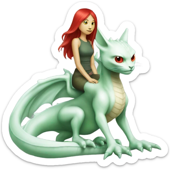 [politically incorrect, (
	{ female, alien, color: light green, hair:red, eyes:cat} ]
	on a 
	[{ dragon: white}]) sticker