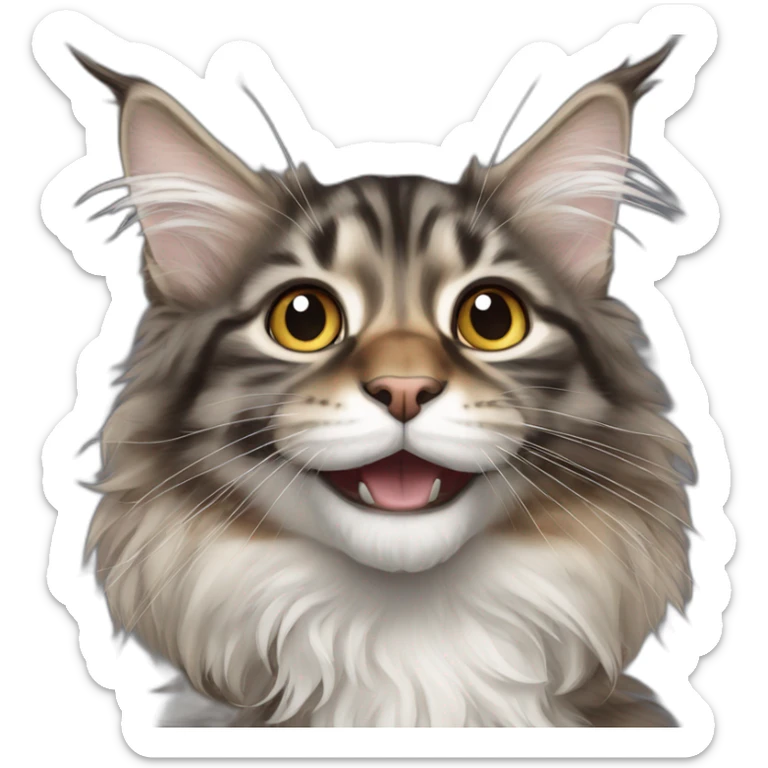 Flying maine coon sticker