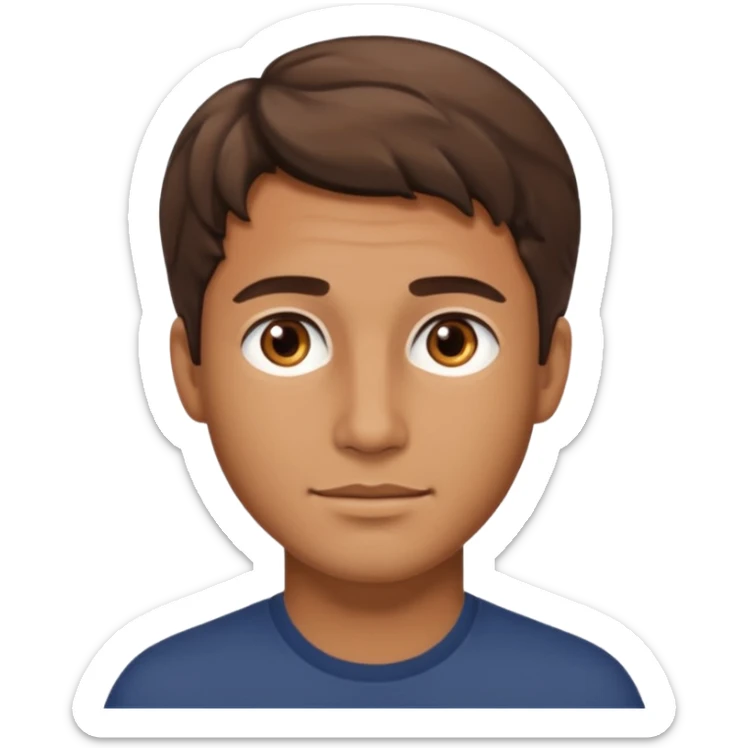 Handsome cute Man with tan skin and  brown eyes and  short brown wavy hair sticker