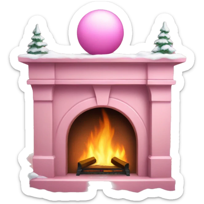 Winter Pink FirePlace sticker