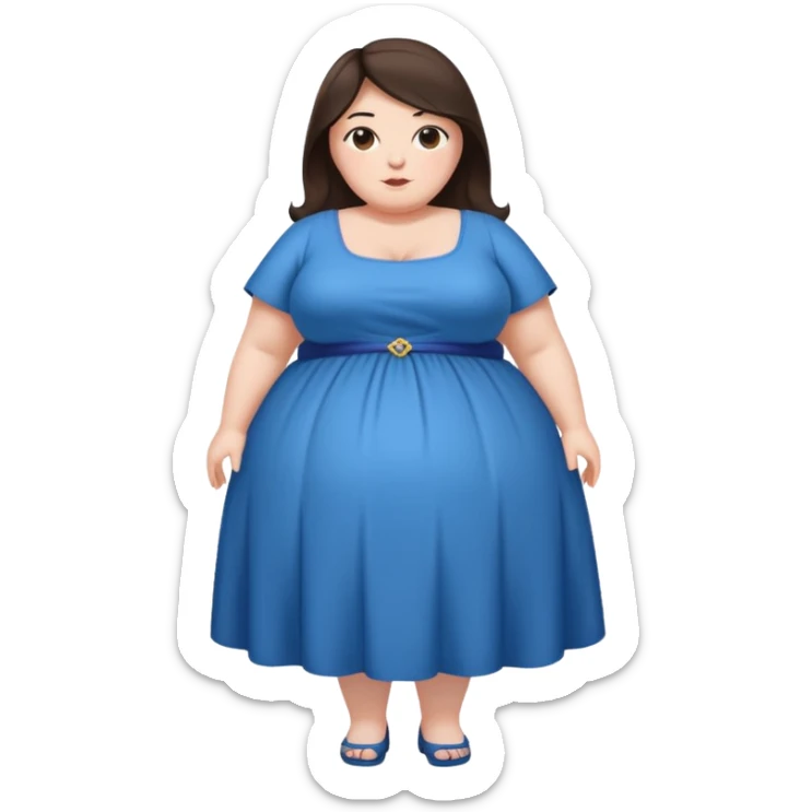 600 pound ssbbw. Full body. Dark Brown hair, belly fully shown, white woman sticker