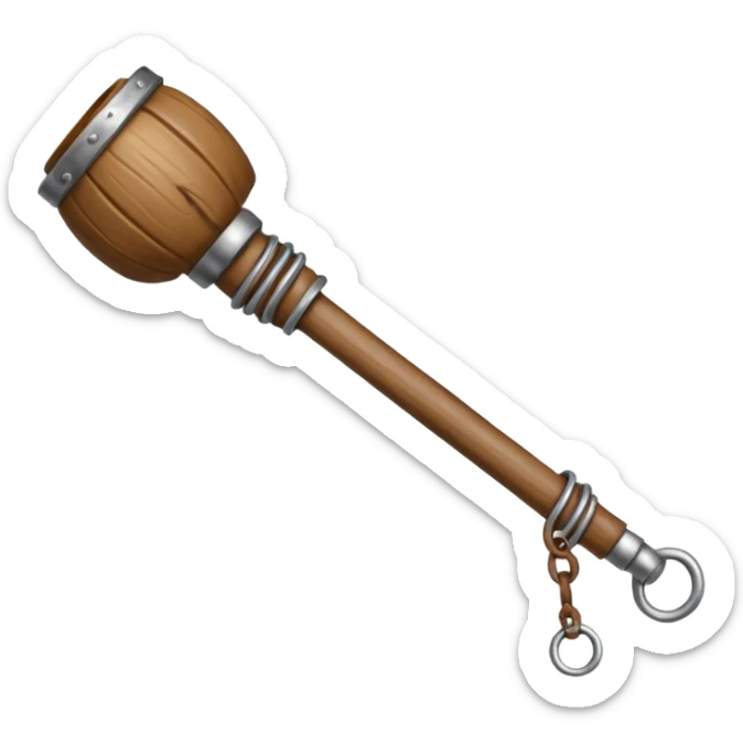 Monk Staff, Staff – Wooden monk’s staff with metal rings at top. sticker