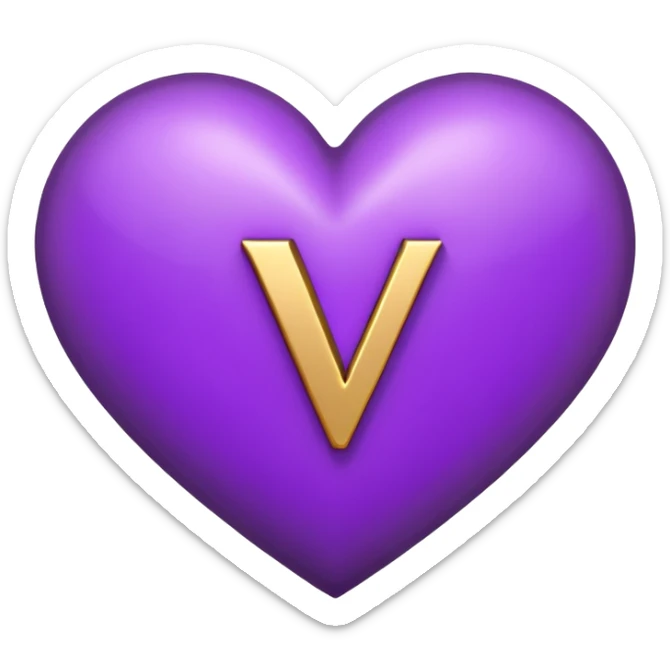 The Letter “y” inside a Purple Heart sticker