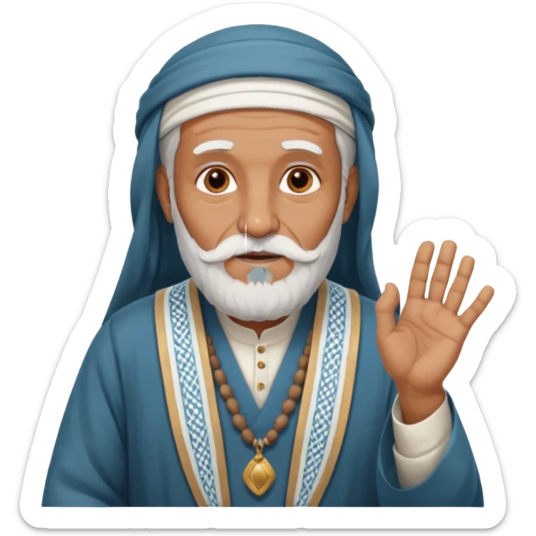 old emirates guys wearin gUAE cloths with white beared .. he works in the sea sticker