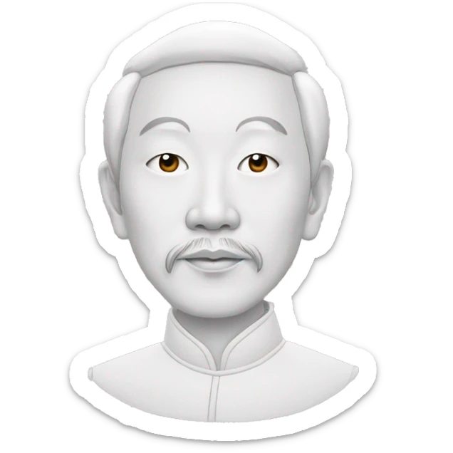 emoji style portrait of Gu Yanwu, a renowned thinker of the late Ming and early Qing dynasties, detailed facial features, cartoonish outline, intellectual expression, wearing traditional sticker