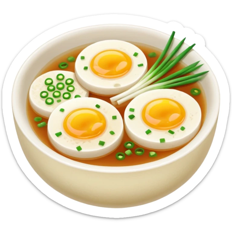 Make an emoji of tteokguk, a traditional Korean food. sticker