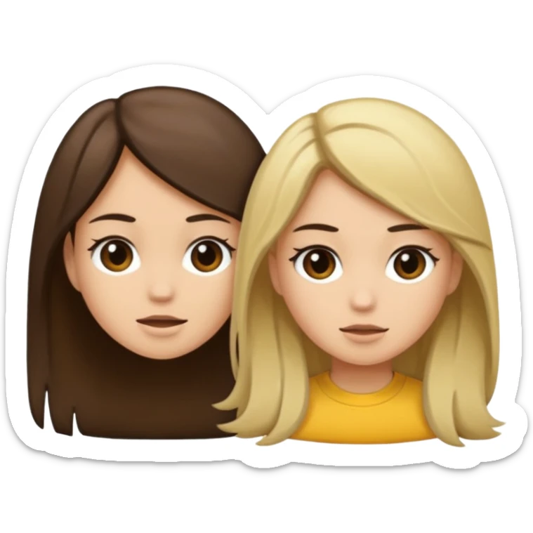 bestiess one with dark brown hair and one with dirty blonde hair sticker