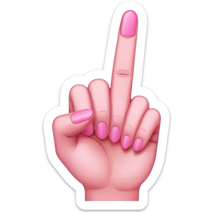 pink middle finger sticker