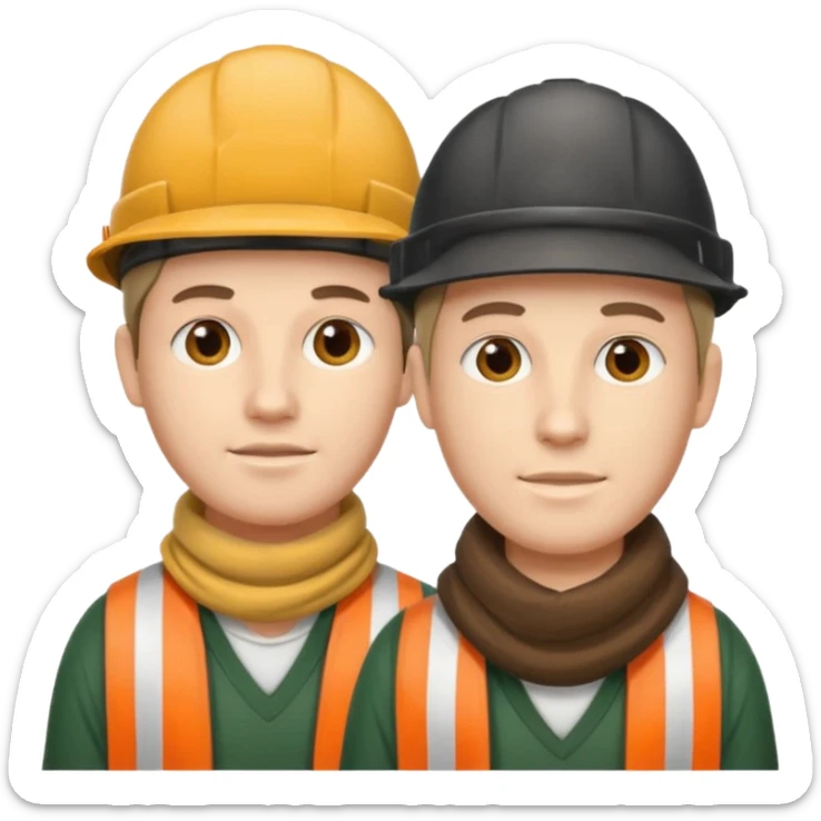 two headed person with one head wearing a loggers hat and the other a football scarf sticker