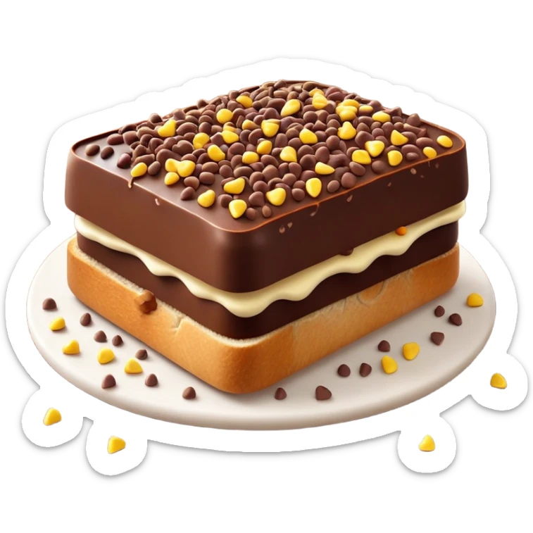 hagelslag-cinematic-realistic-hagelslag-treat-emoji,-depicted-as-crunchy-chocolate-sprinkles-scattered-on-a-slice-of-buttered-bread,-rendered-with-vivid-textures-and-playful,-inviting-lighting. sticker