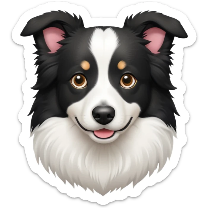 bordercollie mixed with a chinese rural dog with black and white fur sticker
