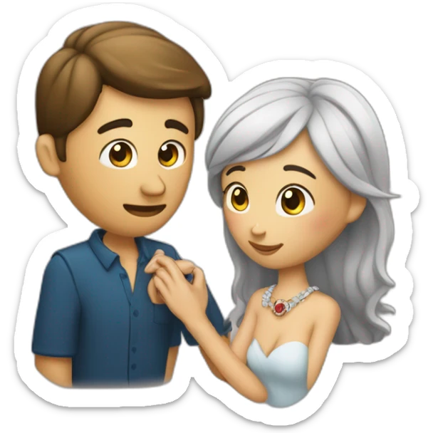 UN HOMME QUI MET UNE BAGUE DANS LE DOIGT de la femme sticker