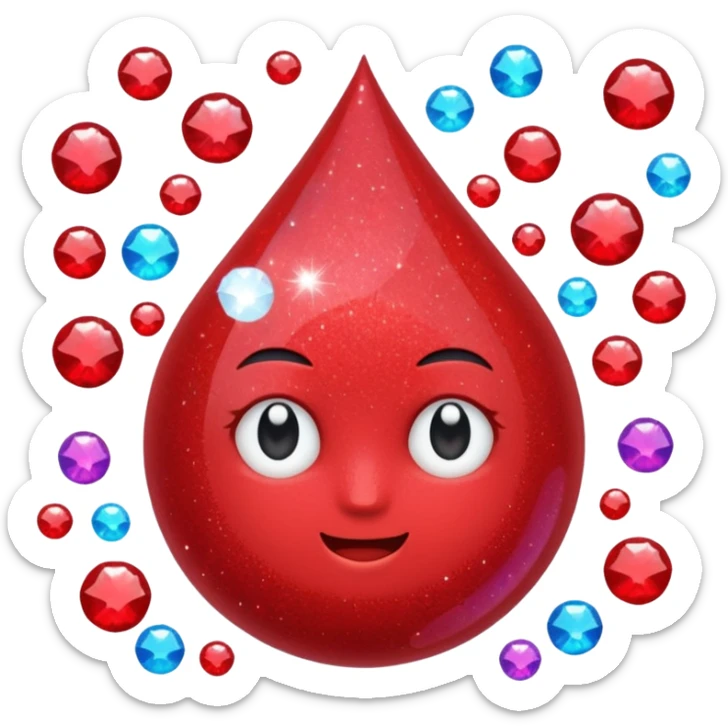 red glitter sky sticker