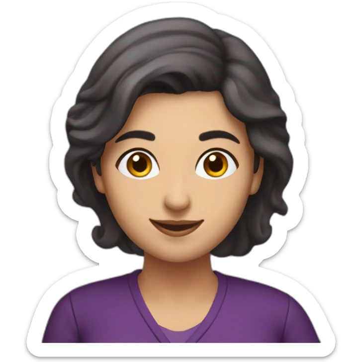 Armenian women with the purple clothes reading book and looking at camera and smiling  sticker