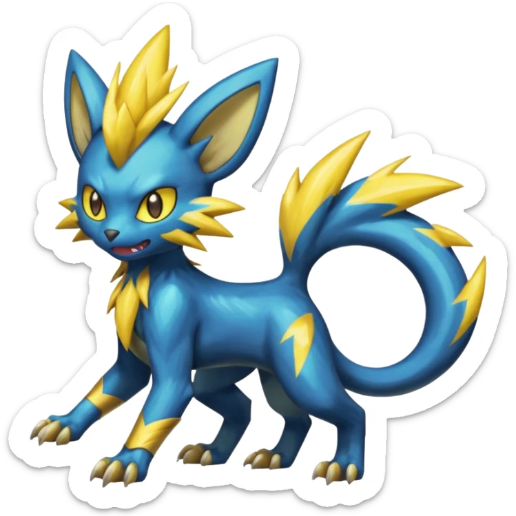Shiny Colorful Crazy Manic Feral Manectric-Shinx-Luxray-Electrike-Pokémon-Fakémon-fusion sticker