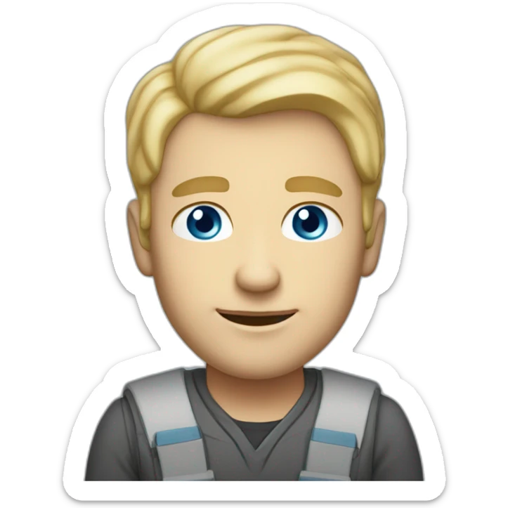52 year old blue-eyed blonde-haired personable trustworthy professional male sticker