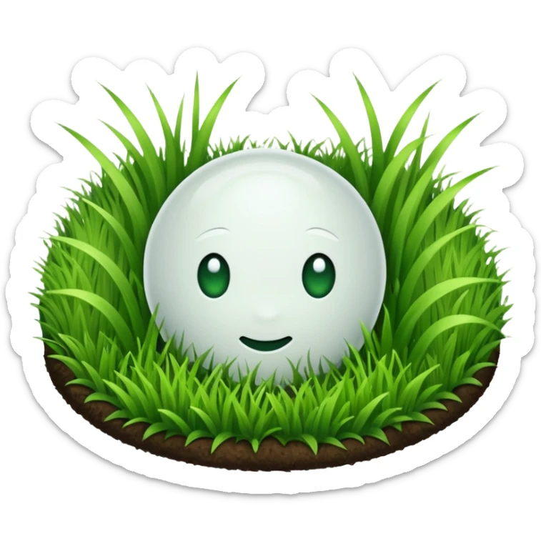 Make an emoji of a soccer penalty spot - it should be a white dot on a patch of grass sticker