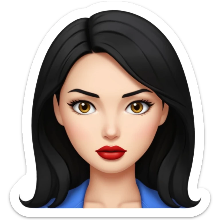 “Emoji girl, femme fatale, black hair. megan fox vibes sticker