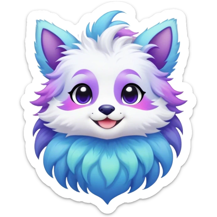 Kawaii bright fantasy ethereal anthro fursona animal sticker
