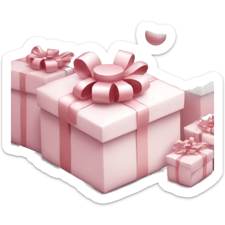 Light pink Christmas gifts under a white Christmas tree  sticker