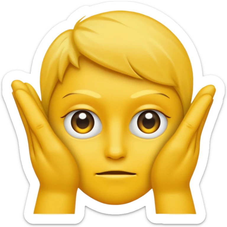 Visage jaune qui se frotte les mains avec un regard vicieux sticker