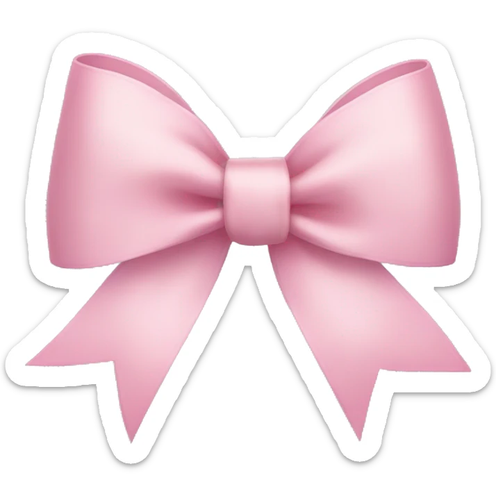 light pink ribbon bow sticker