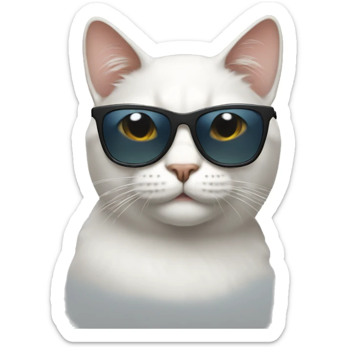 Cat with sunglasses sticker