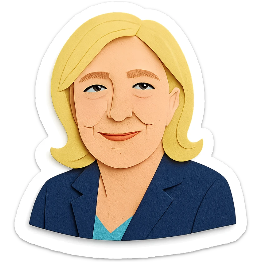 portrait of Marine Le Pen sticker