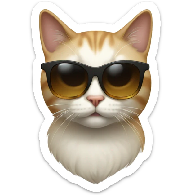 Cat with sunglasses sticker