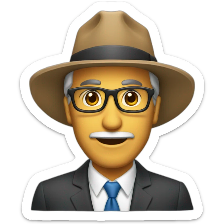señor de 50 años canoso ejecutivo, sin vigote ni sombrero sticker