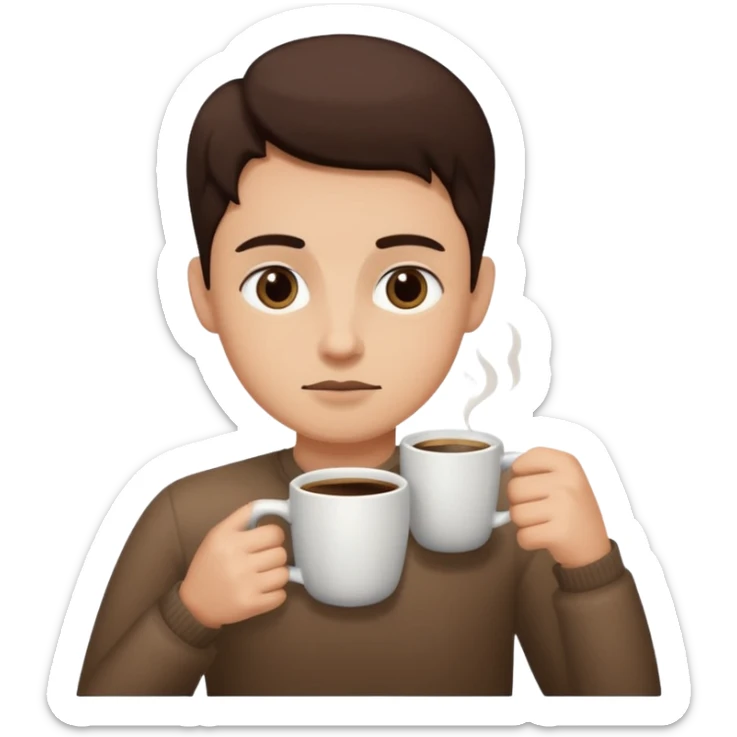 Simple Balance waage mit kaffe auf der starken seite und schlaf auf der schwachen seite sticker