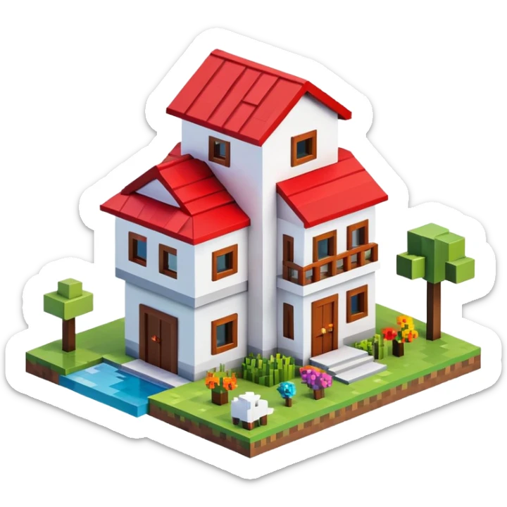 Minecraft house sticker