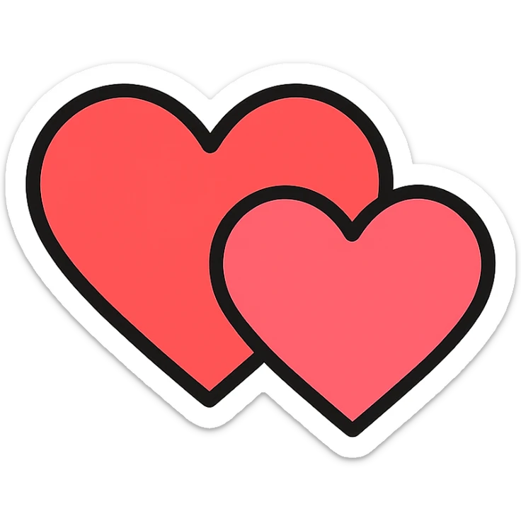two hearts icon sticker