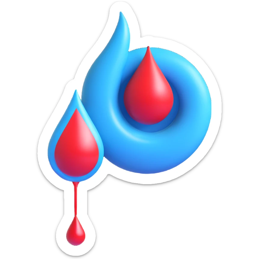 ‘Modern and clean diabetes awareness symbol with blue circle and blood drop in the middle. sticker