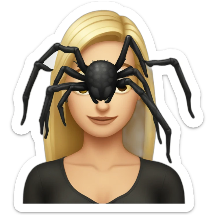 Realistic black spider sticker