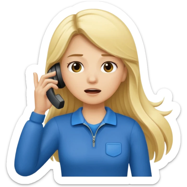 blonde cartoon girl long hair sports coach calling for a time out sticker